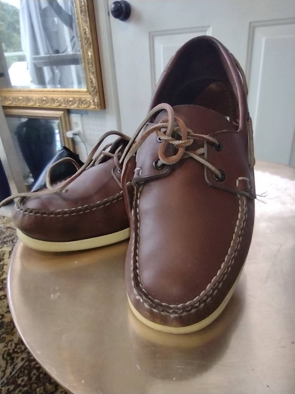 Brown Leather Men's Boat Shoes